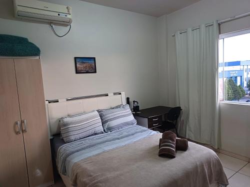 Santo Angelo Apartment | Apart perto da Unimed, Catedral e HSA de 2 quartos com AR, mini-Academia e garagem no Centro-sul