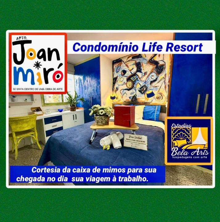 Smin House | Apto JOAN MIRÓ Se sinta dentro de uma obra de arte 5 min da Esplanada dos Ministérios Condomínio LIFE RESORT Cortesia a caixa de mimos no dia do seu checkin