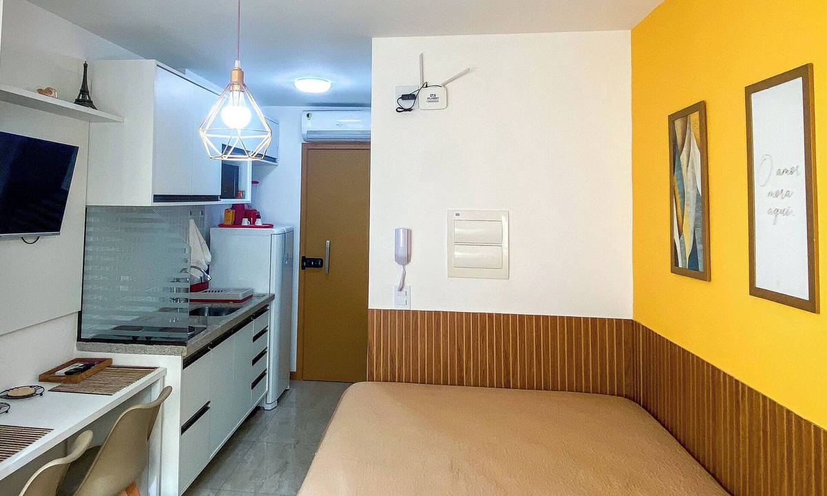 Boca do Rio Apartment | Beachfront Studio 150m from the Beach in Salvador | 24-hour Security + Swimming Pool