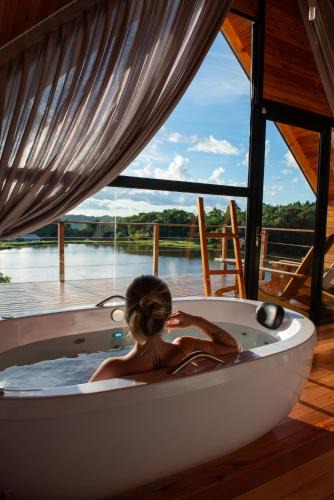 Nova Petropolis Ski Chalet | Cabana Água - Hidro, Café da Manhã, Vista para o lago