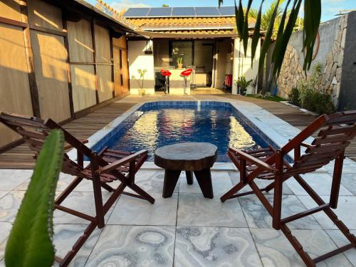 Sao Miguel de Touros Villa | Chalé Mon Amour com sua piscina privativa