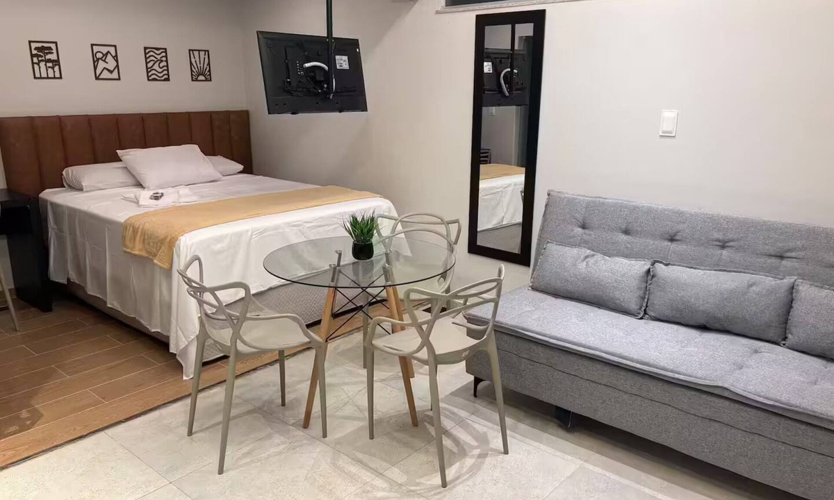Petrolina Apartment | Modern studio in the city center | Kitchen and AC
