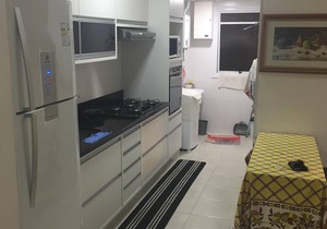Fit with Gourmet Balcony, 150m from the beach, 3 bedrooms with air, pool and barbecue