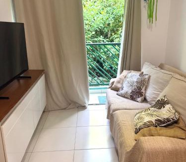 Enseada Apartment | Aconchegante apartamento no Guarujá c Ar e garagem na Enseada