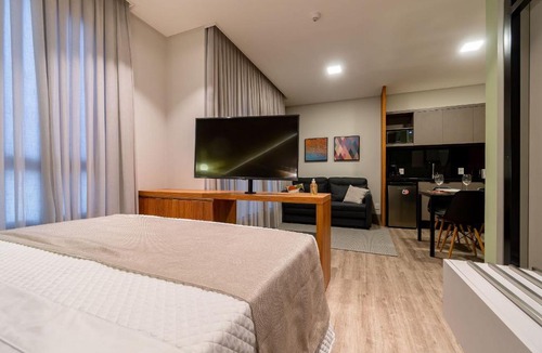 Centro Apartment | Aion 104 - Flat c/cozinha - 50 metros da praia