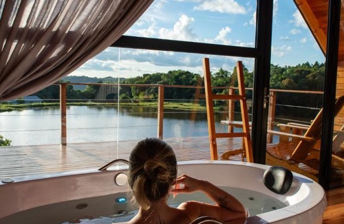 Nova Petropolis Ski Chalet | Cabana Água - Hidro com vista, Lareira e Café da manhã