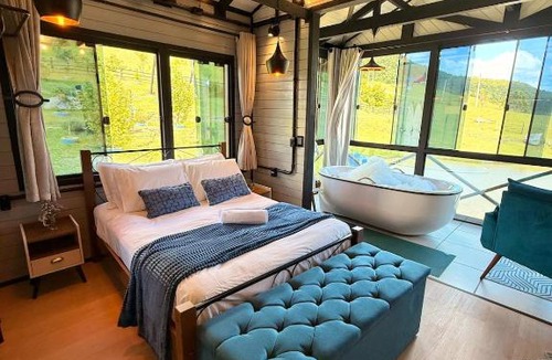 Alfredo Wagner House | Cabana Harmony | Jacuzzi I Vista pro Lago