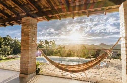 Socorro House | Chalé 1 Refúgio do Sol Piscina com Vista para Montanas