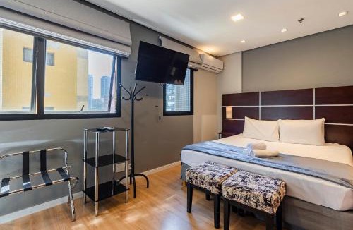 Chacara Santo Antonio Apartment | Flat king size, consulado, garagem + A/C | em 6x