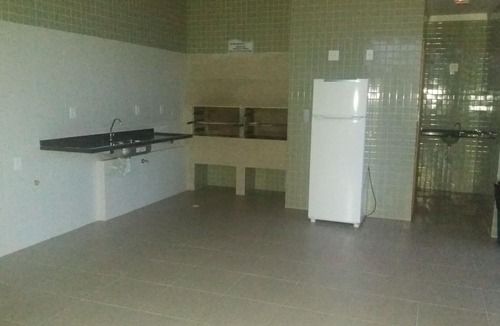 Praia Grande Apartment | LEISURE AREA IN COVERAGE WITH SEA VIEW
