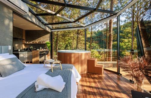 Pomerode Ski Chalet | Maravilhosa Cabana de Vidro de Luxo na Natureza