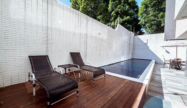Apto com Piscina, Academia e Churrasqueira