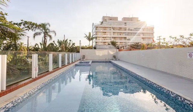 Beautiful beachfront apartment with unobstructed ocean views, pool, and sauna.