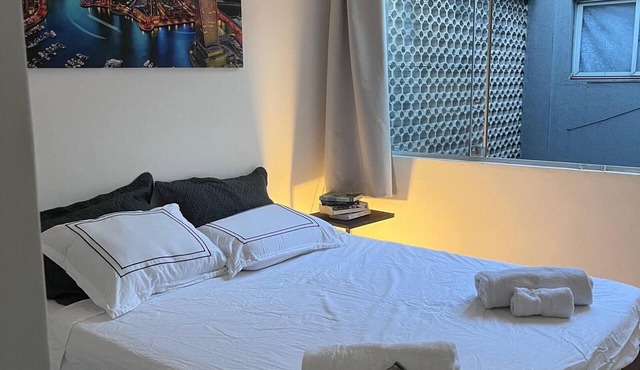 Come stay with us! Our renovated apartment is located in an old building.