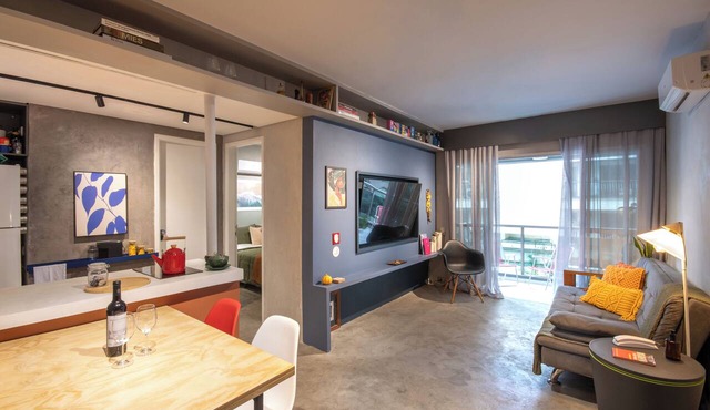 Cozy 1-bedroom apartment in serene São Paulo with AC gym and Pool