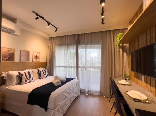 Estiloso e Moderno - Studio Brooklin com Piscina Rooftop in São Paulo