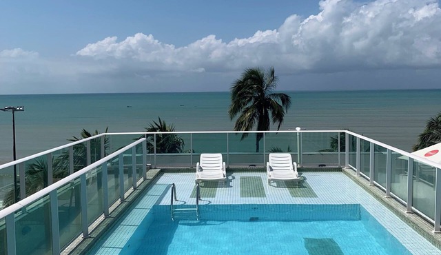 Melhores Flats - Varanda frente ao mar