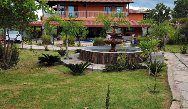 Two-story house with sauna, swimming pool, hot tub, soccer field, barbecue area, etc.