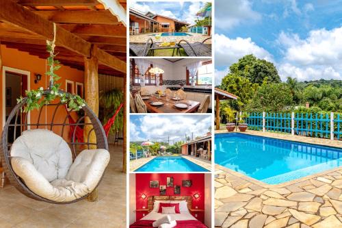 Atibaia House | Piscina Climatizada Fogão a Lenha Espaço Para Fogueira Churrasqueira Quartos aconchegantes