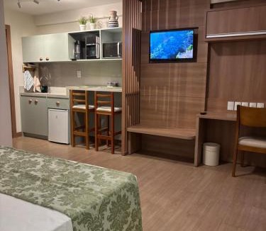 Pedra Azul Apartment | Vista Azul Apart Hotel - Suíte charmosa com cozinha